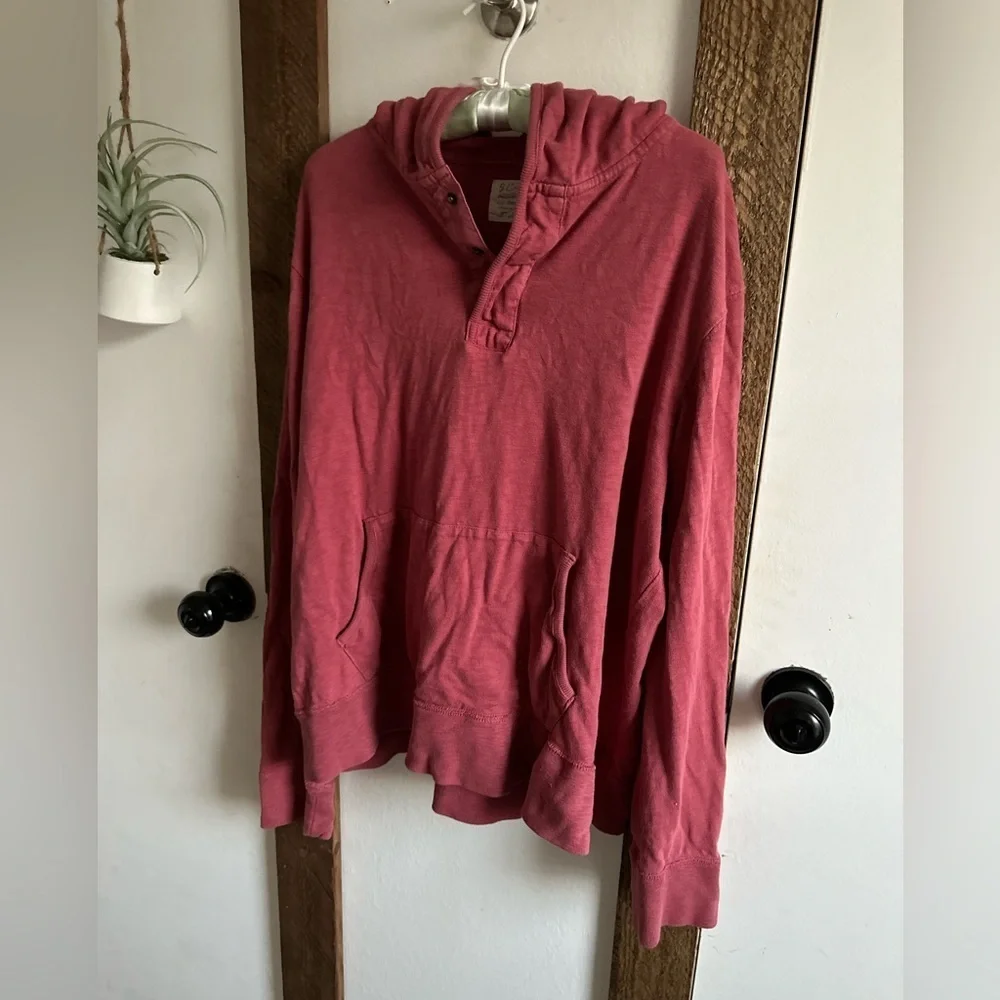 Y2K Men’s J. Crew Coral Lounge Laid Back Hoodie XL